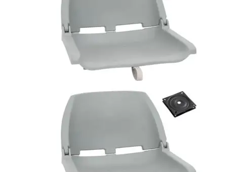 Set cu scaun pliabil pentru barcă, 4 piese, gri - 1/5