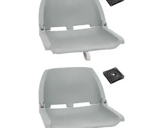 vidaXL Set cu scaun pliabil pentru barcă, 4 piese, gri
