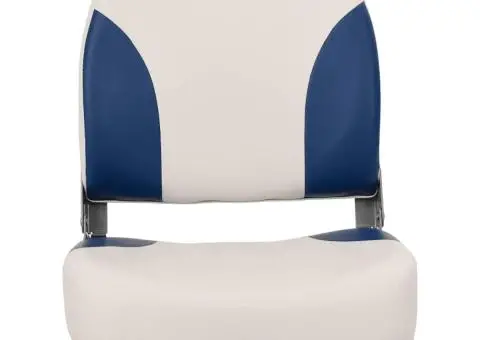 Set scaun pliabil pentru barcă, 4 piese, cu pernă alb-albastru - 3/5