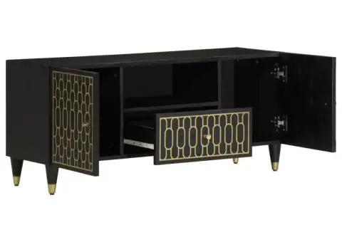 Comodă TV, 105x33x46 cm, lemn masiv de mango - 2/5