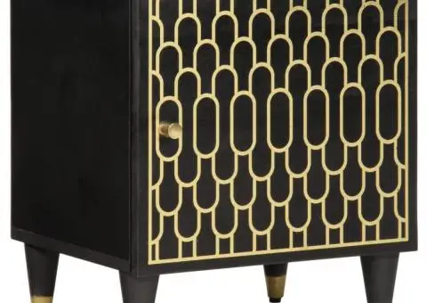 Noptiere, 2 buc., 40x33x46 cm, lemn masiv de acacia - 2/5