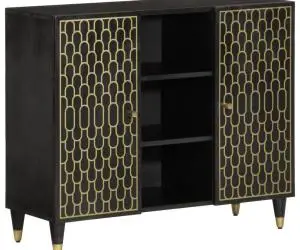 vidaXL Dulap lateral, 90x33x75 cm, lemn masiv de mango