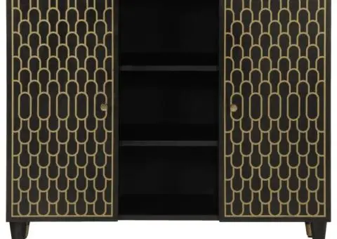 Dulap lateral, 90x33x75 cm, lemn masiv de mango - 3/5