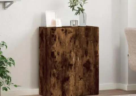 Fișet, stejar fumuriu, 60x32x77,5 cm, lemn prelucrat - 3/5