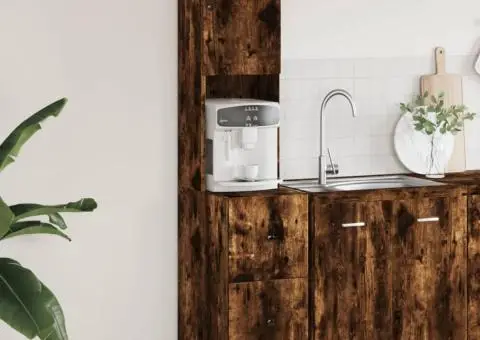 Dulap de bucătărie stejar fumuriu, 35x50x180 cm, lemn prelucrat - 1/5