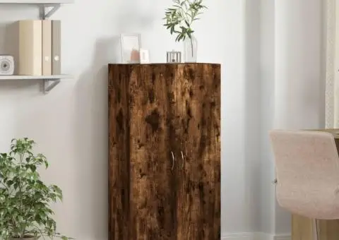 Fișet, stejar fumuriu, 60x32x115 cm, lemn prelucrat - 3/5