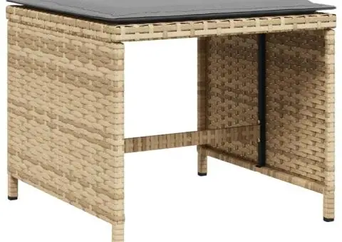 Set mobilier grădină cu perne, 13 piese, bej combinat poliratan - 4/5