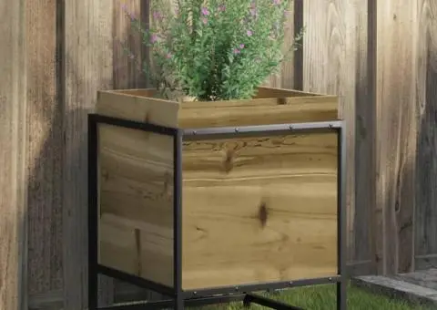 Jardinieră de grădină, 40x40x50 cm, lemn de pin impregnat - 1/5