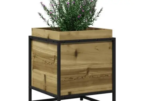 Jardinieră de grădină, 40x40x50 cm, lemn de pin impregnat - 4/5