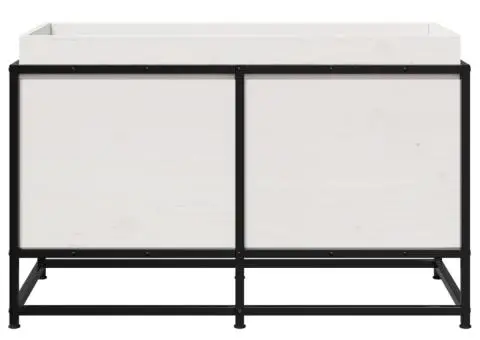 Jardinieră de grădină, alb, 80x40x50 cm, lemn masiv de pin - 5/5