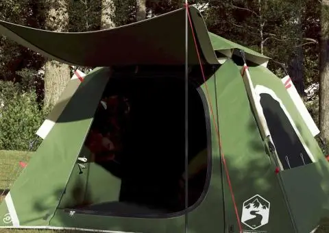 Cort de camping cupolă 4 persoane, setare rapidă, verde - 1/5