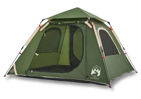 Cort de camping cupolă 4 persoane, setare rapidă, verde - 2/5