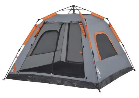 Cort camping cupolă 5 persoane, gri/portocaliu, setare rapidă - 5/5