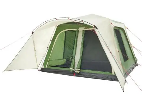 Cort de familie cu verandă, 9 persoane, verde, setare rapidă - 4/5