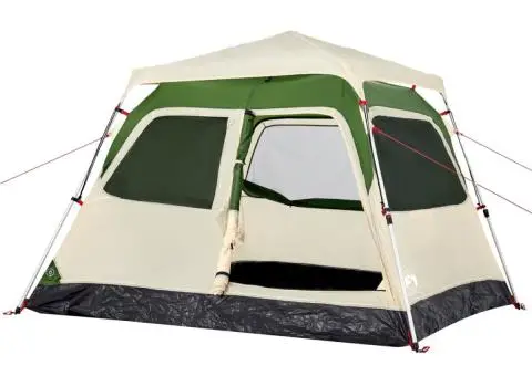 Cort de camping cupolă 4 persoane, setare rapidă, verde - 4/5