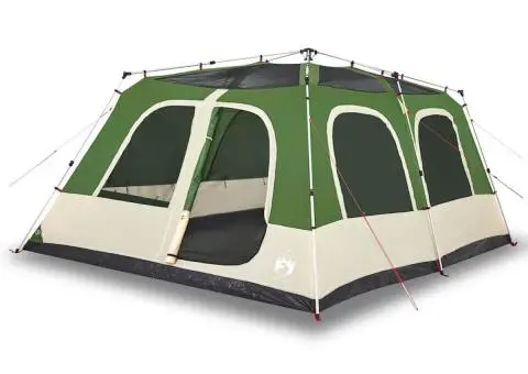 Cort de familie cupolă, 10 persoane, setare rapidă, verde - 2/5