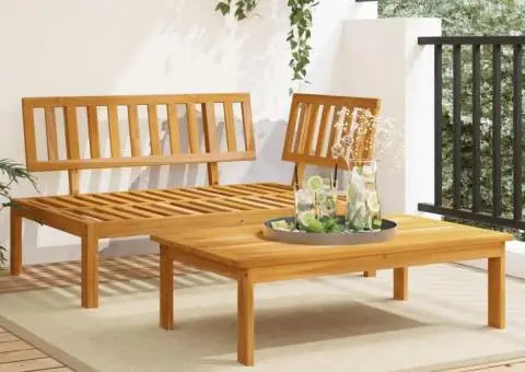 Set canapea din paleți de grădină, 2 piese, lemn masiv acacia - 1/5