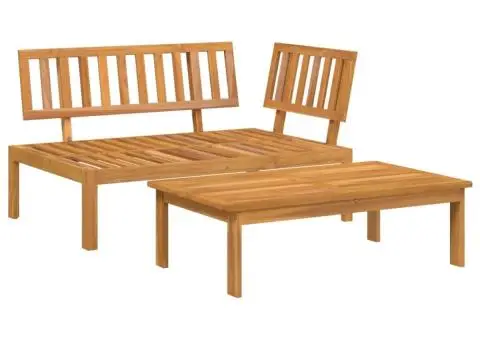 Set canapea din paleți de grădină, 2 piese, lemn masiv acacia - 2/5