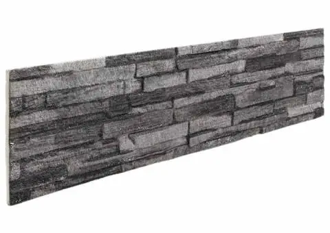 Panouri de perete 3D, 14 buc., antracit, 100x25 cm, EPS - 3/5