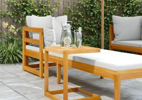 Măsuță în formă C, 42x40x50 cm, lemn masiv de acacia - 3/5