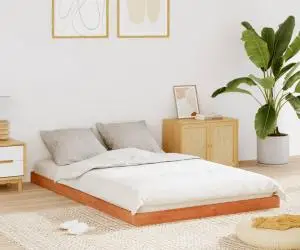 vidaXL Cadru de pat, maro ceruit, 140x200 cm, lemn masiv de pin