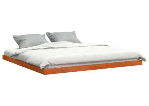 Cadru de pat, maro ceruit, 200x200 cm, lemn masiv de pin - 3/3