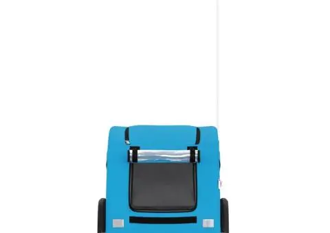 Remorcă de bicicletă animale companie, albastru, oxford/fier - 4/5