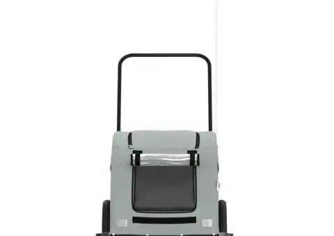 Remorcă de bicicletă animale companie, gri, textil oxford/fier - 4/5