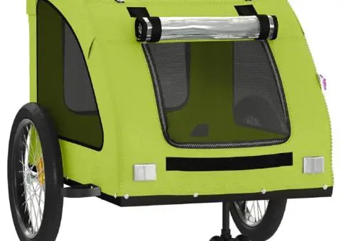 Remorcă de bicicletă animale companie, verde textil oxford/fier - 5/5