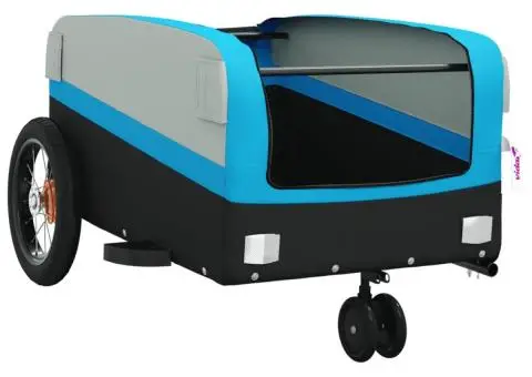 Remorcă pentru biciclete, negru și albastru, 30 kg, fier - 5/5
