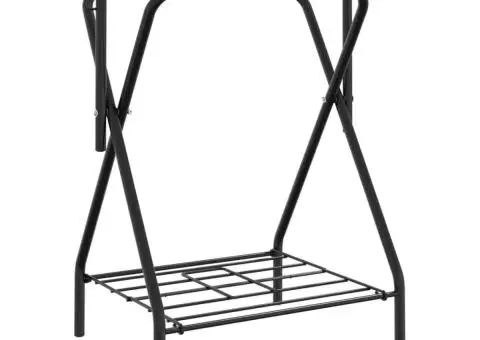 Suport pentru șa, pliabil, de sine stătător, negru, fier - 2/5