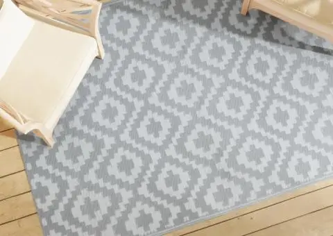 Covor de exterior, ARAKIL gri, 140x200 cm, PP - 1/5