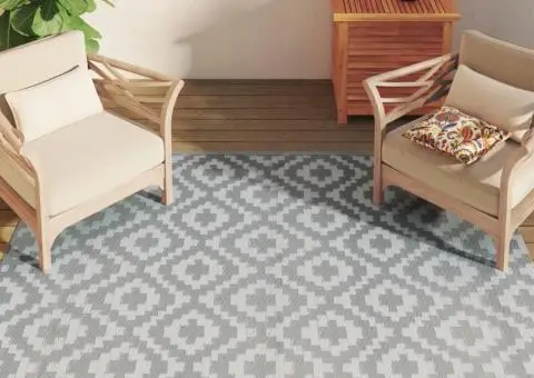 Covor de exterior, ARAKIL gri, 140x200 cm, PP - 3/5