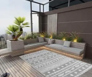 vidaXL Covor de exterior, ARAKIL gri, 120x180 cm, PP