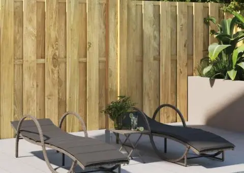 Șezlong cu pernă, gri, 60x199x42 cm, poliratan - 3/5