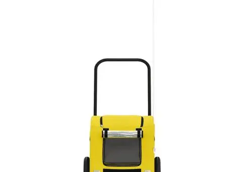 Remorcă de bicicletă animale companie galben textil oxford/fier - 4/5