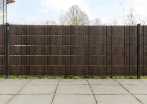 Paravan pentru balcon 10 buc. maro și negru 255x19 cm poliratan - 1/5