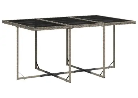 Set mobilier de grădină cu perne, 7 piese, gri, poliratan - 4/5