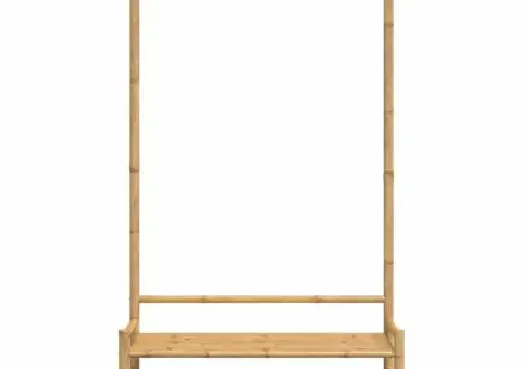 Cuier pentru haine cu rafturi, 103x40x183 cm, bambus - 5/5