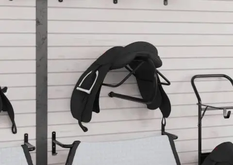 Suport pentru șa, montat pe perete, negru, fier - 3/5