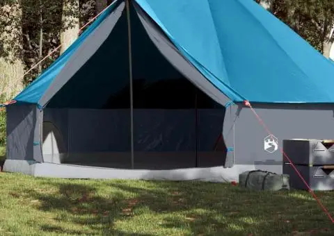 Cort de familie Tipi pentru 8 persoane, albastru, impermeabil - 1/5