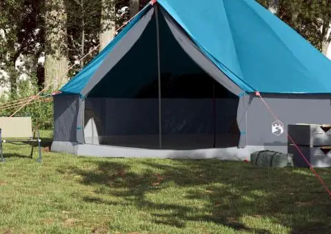 Cort de familie Tipi pentru 8 persoane, albastru, impermeabil - 3/5