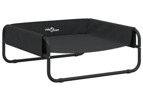 Pat înălțat pentru câini, antracit, țesătură Oxford și oțel - 2/5