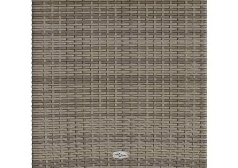 Masă de grădină cu blat din sticlă gri, 110x68x70 cm, poliratan - 5/5