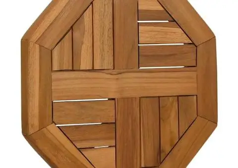 Blat de masă, 40x40x2,5 cm, octogonal, lemn masiv de tec - 3/5