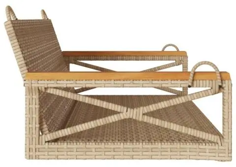 Bancă de balansoar, bej, 109x62x40 cm, poliratan - 5/5