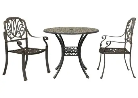 Set mobilier bistro, 3 piese, bronz, aluminiu turnat - 2/5