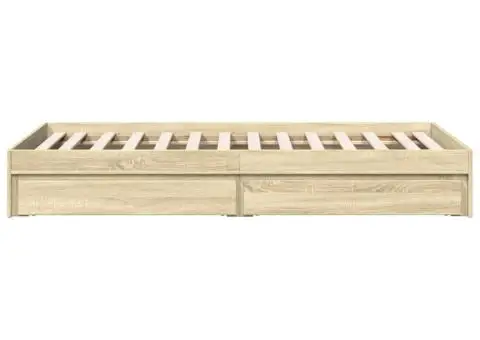 Cadru de pat cu sertare stejar sonoma 90x200 cm lemn prelucrat - 5/5