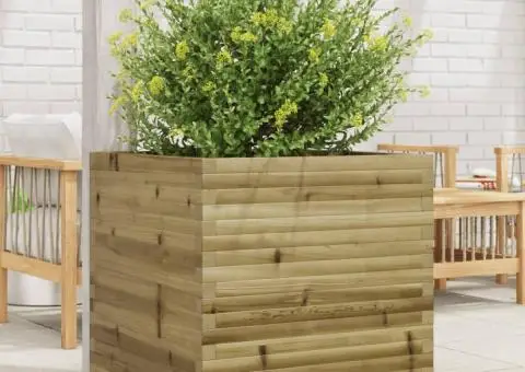 Jardinieră de grădină, 70x70x68,5 cm, lemn de pin impregnat - 1/5