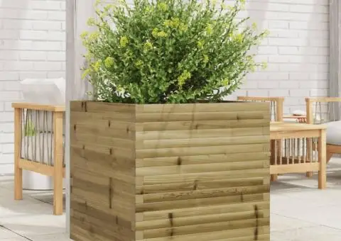 Jardinieră de grădină, 70x70x68,5 cm, lemn de pin impregnat - 3/5